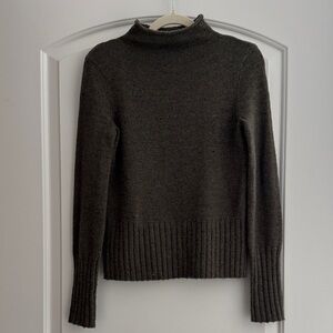 Madewell army green rollneck sweater, size xs.